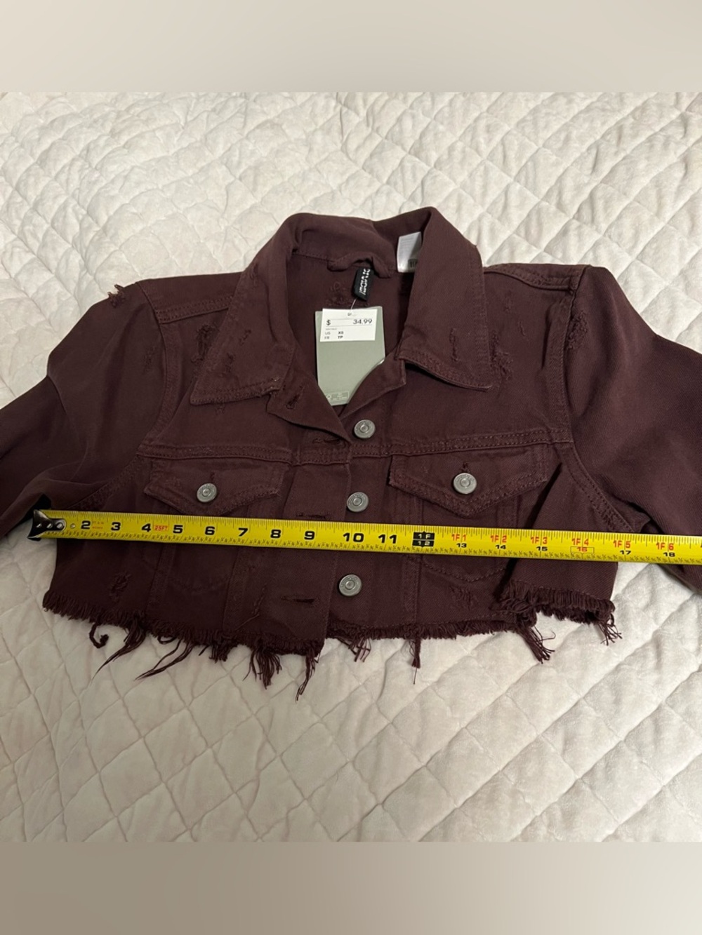 H&M Cropped Distressed Jean Jacket - Picture 8 of 10